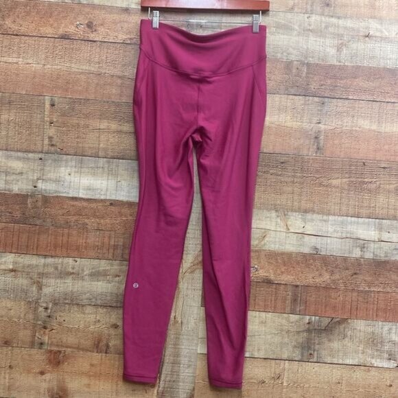 Lululemon Base Pace High-Rise Fleece Tight Leggings 28" Wild Berry Hot Pink 10 - Picture 6 of 8